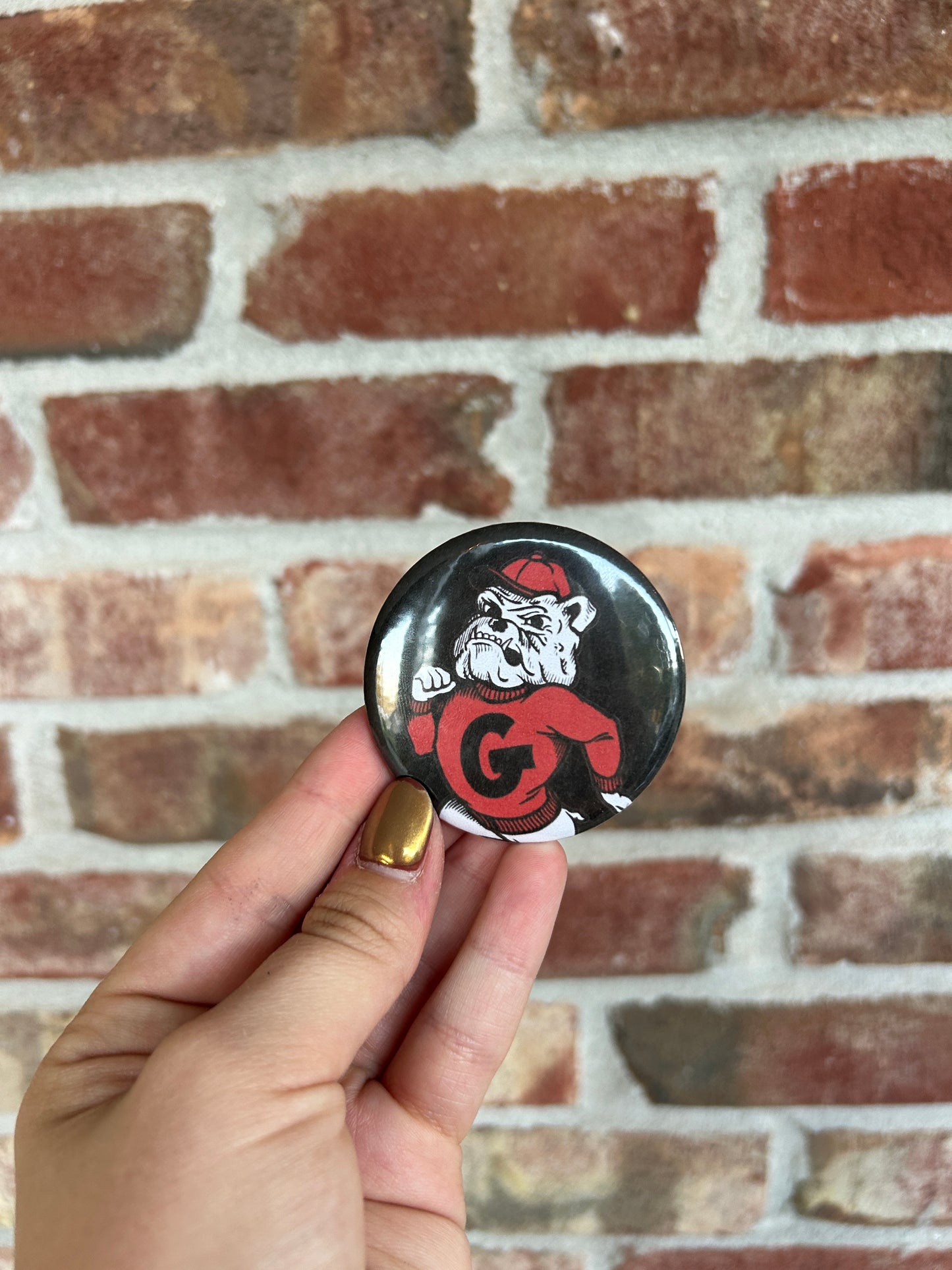 Vintage Bulldog Game Day Button