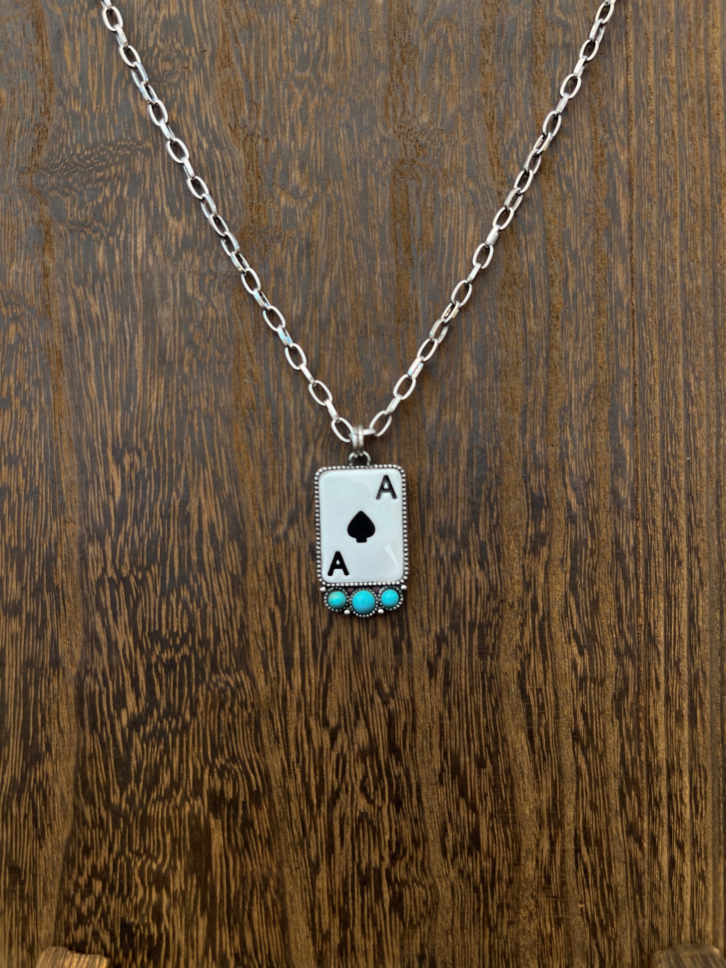 Ace of Spades Stone Necklace