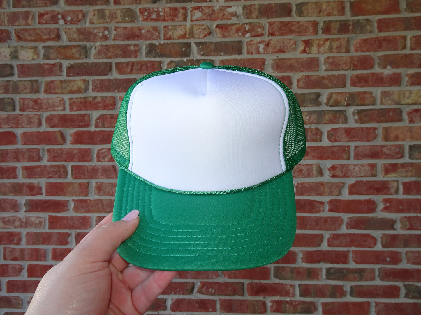 Green & White Custom Hat