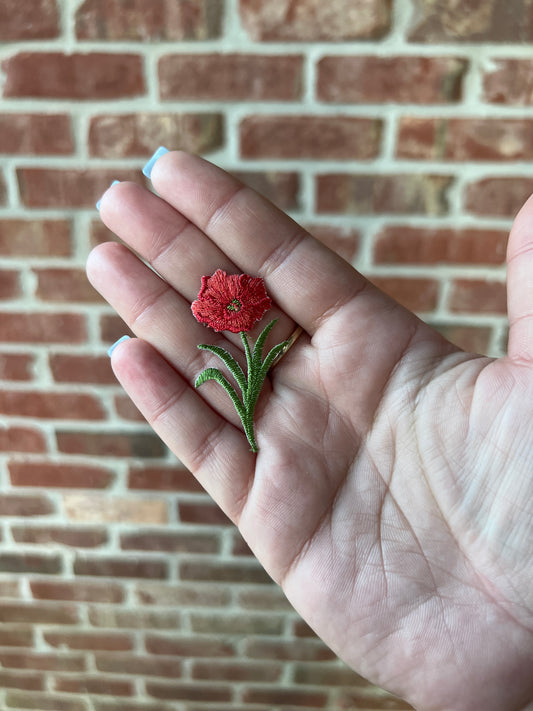 Red Poppy Flower Small Patch