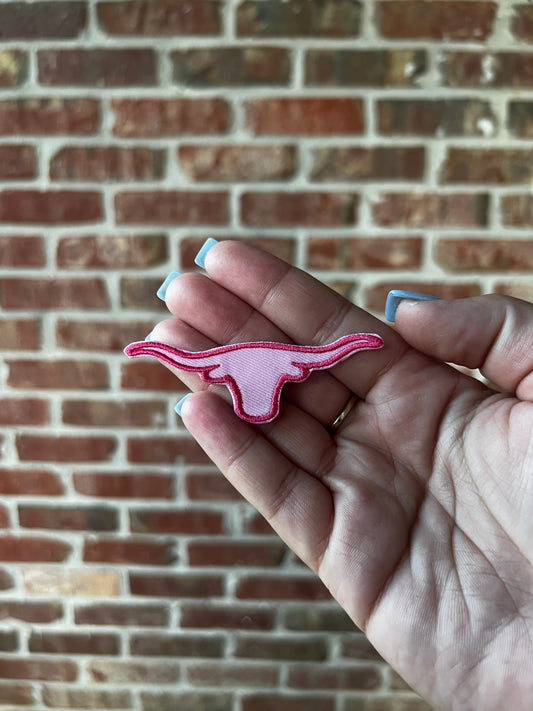 Pink Bull Skull Small Patch