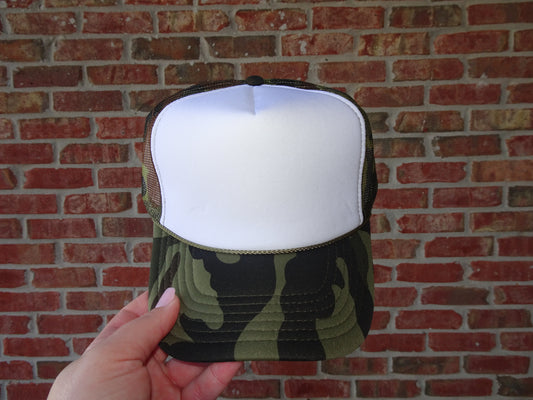 Camo & White Custom Hat