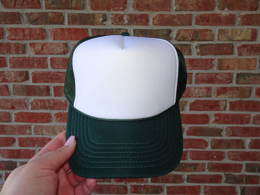 Forest Green & White Custom Hat