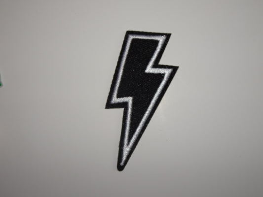 Black Lightning Bolt Small Patch