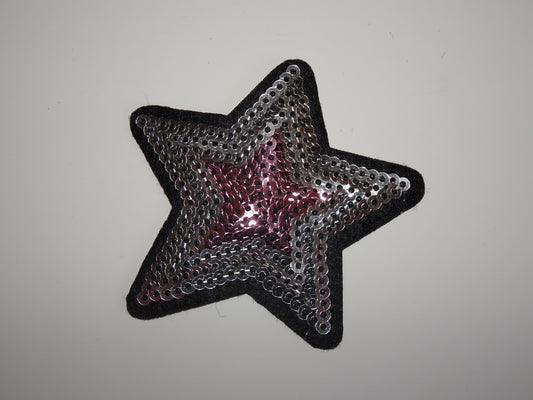 Pink & Silver Star Small Patch