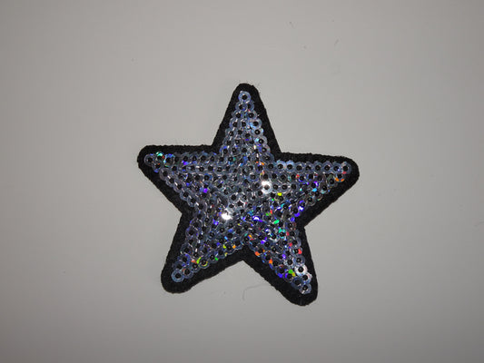 Sequin Silver Star Small Patch