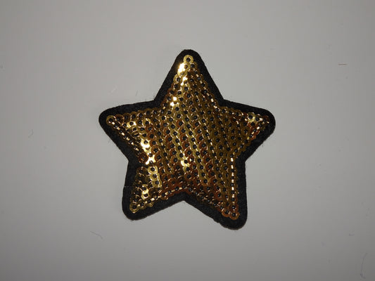 Gold Star With Black Backing Small Patch