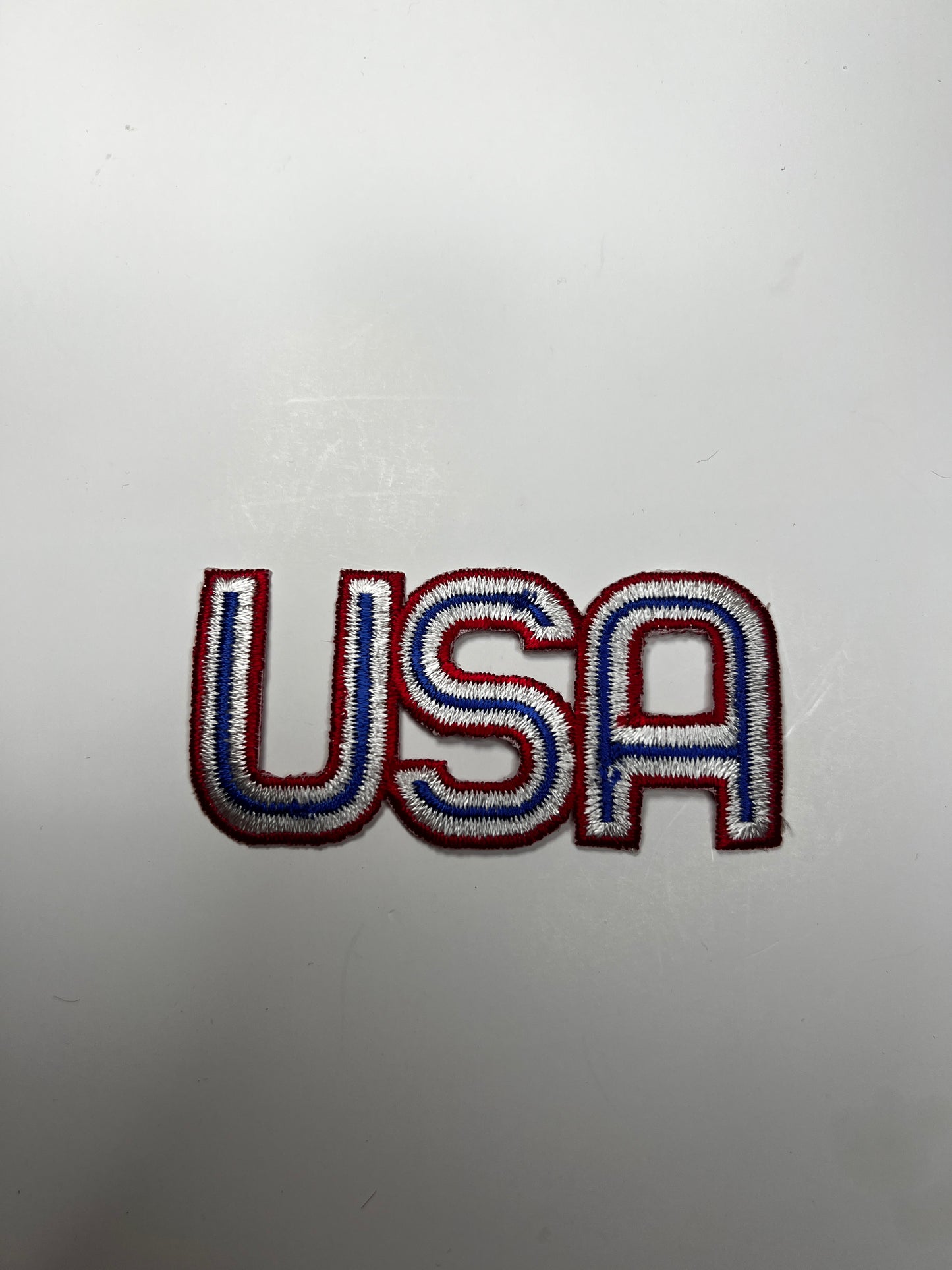 Vintage White USA Letters Large Patch