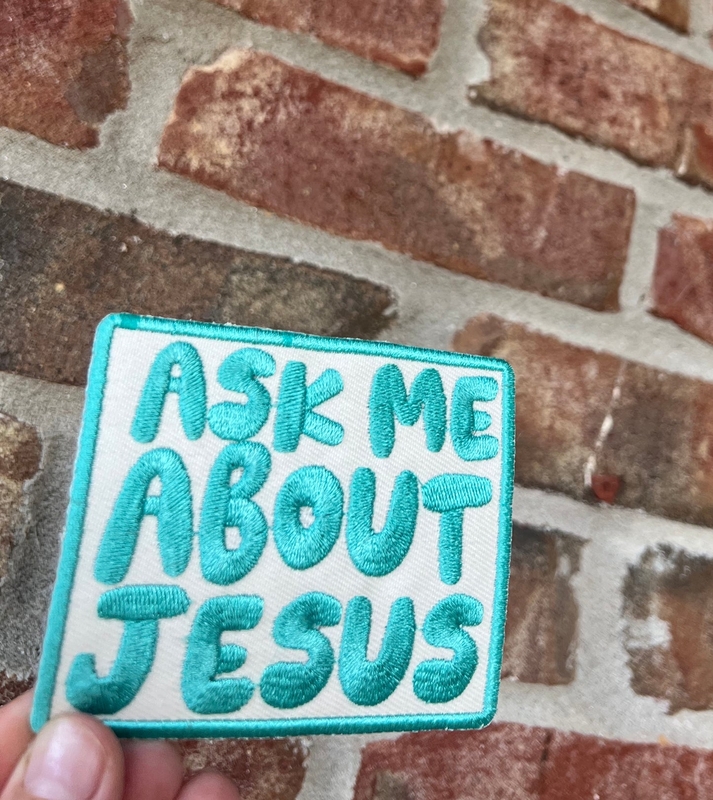 Ask Me About Jesus Medium Patch