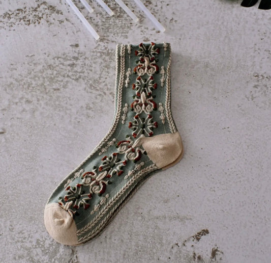 Retro Embossed Socks