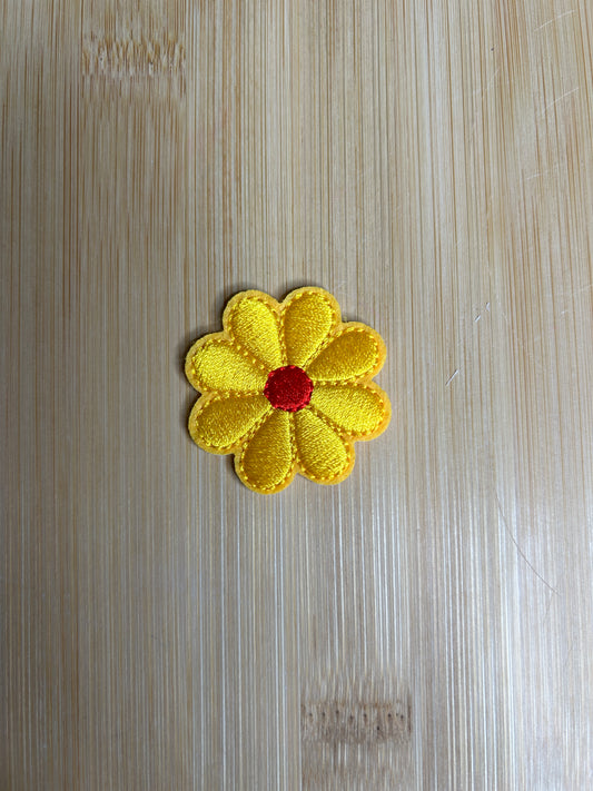 Yellow Flower Red Center Small Patch