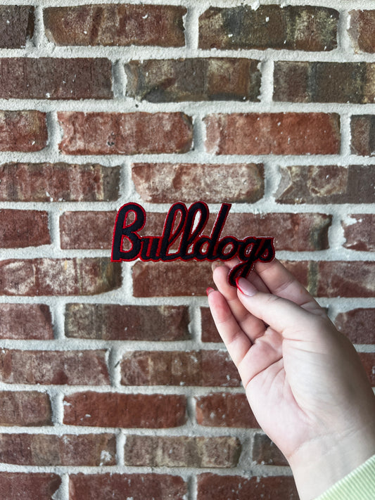 Bulldogs Script Black Large Patch