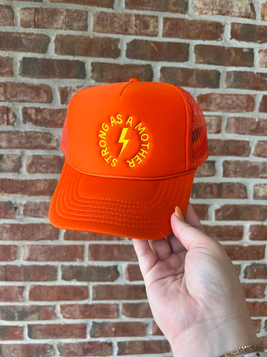 Strong As A Mother Orange Trucker