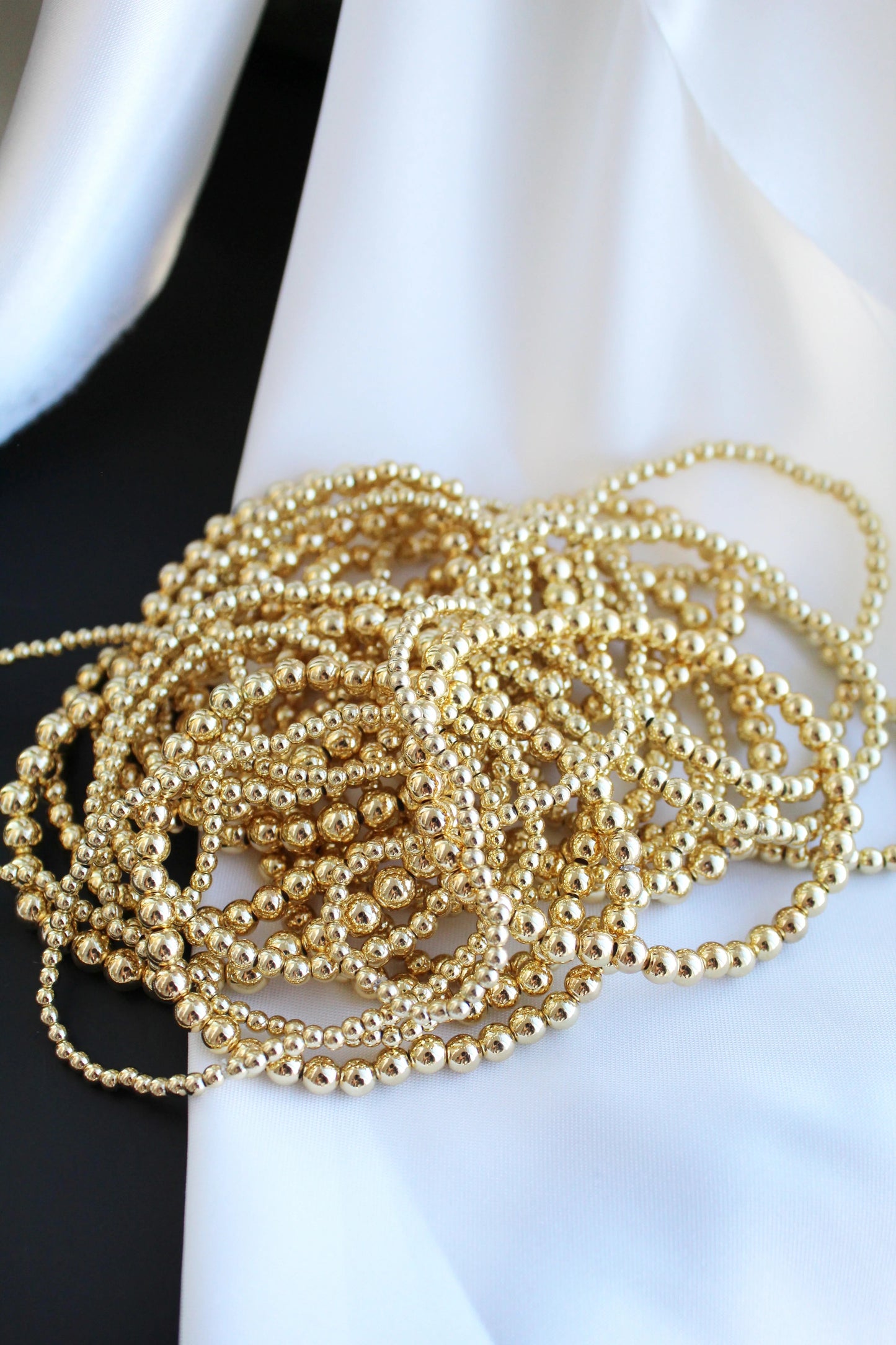 Gold Beaded Bracelets 3mm